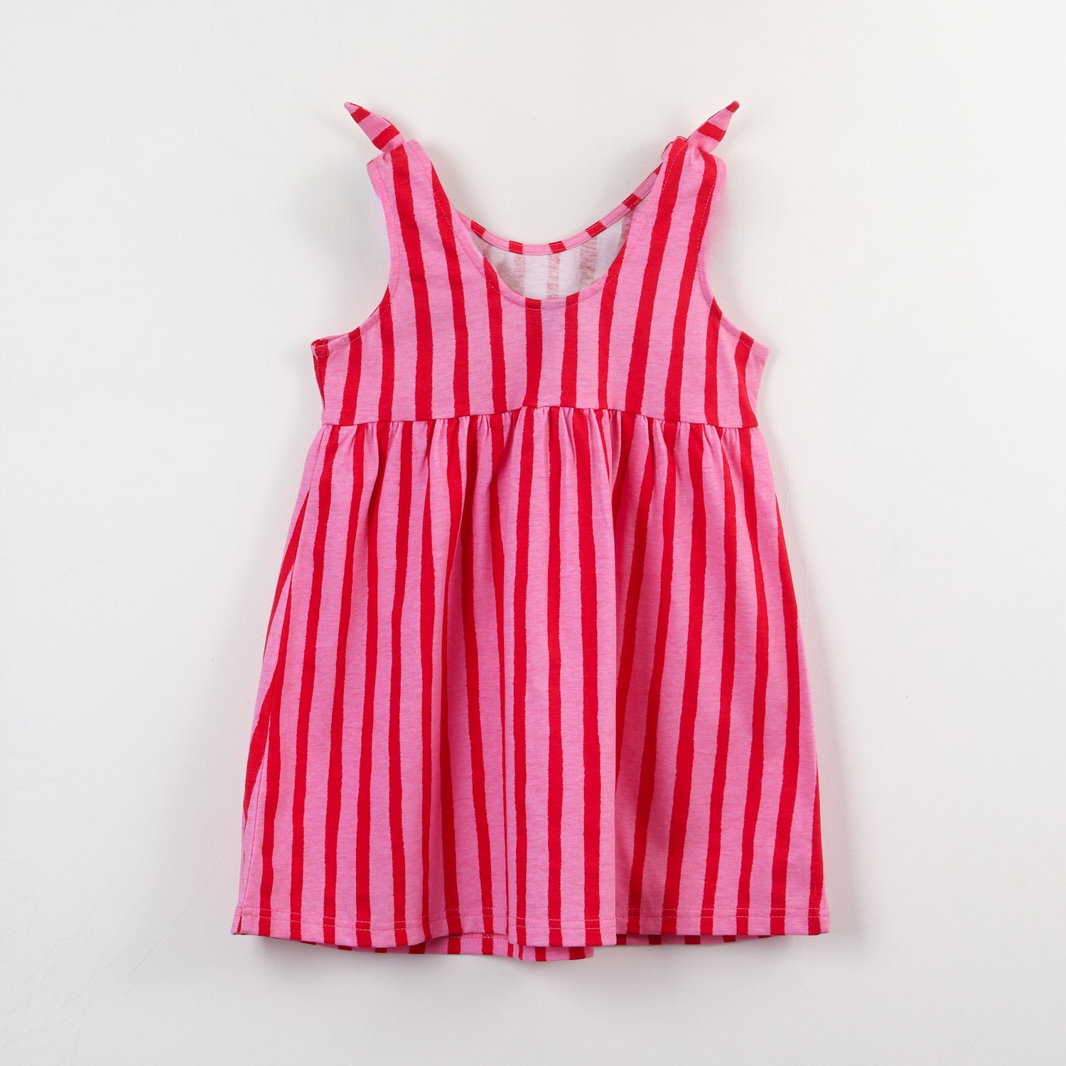 Vestido Niña Rosado Rayas Minnie Disney