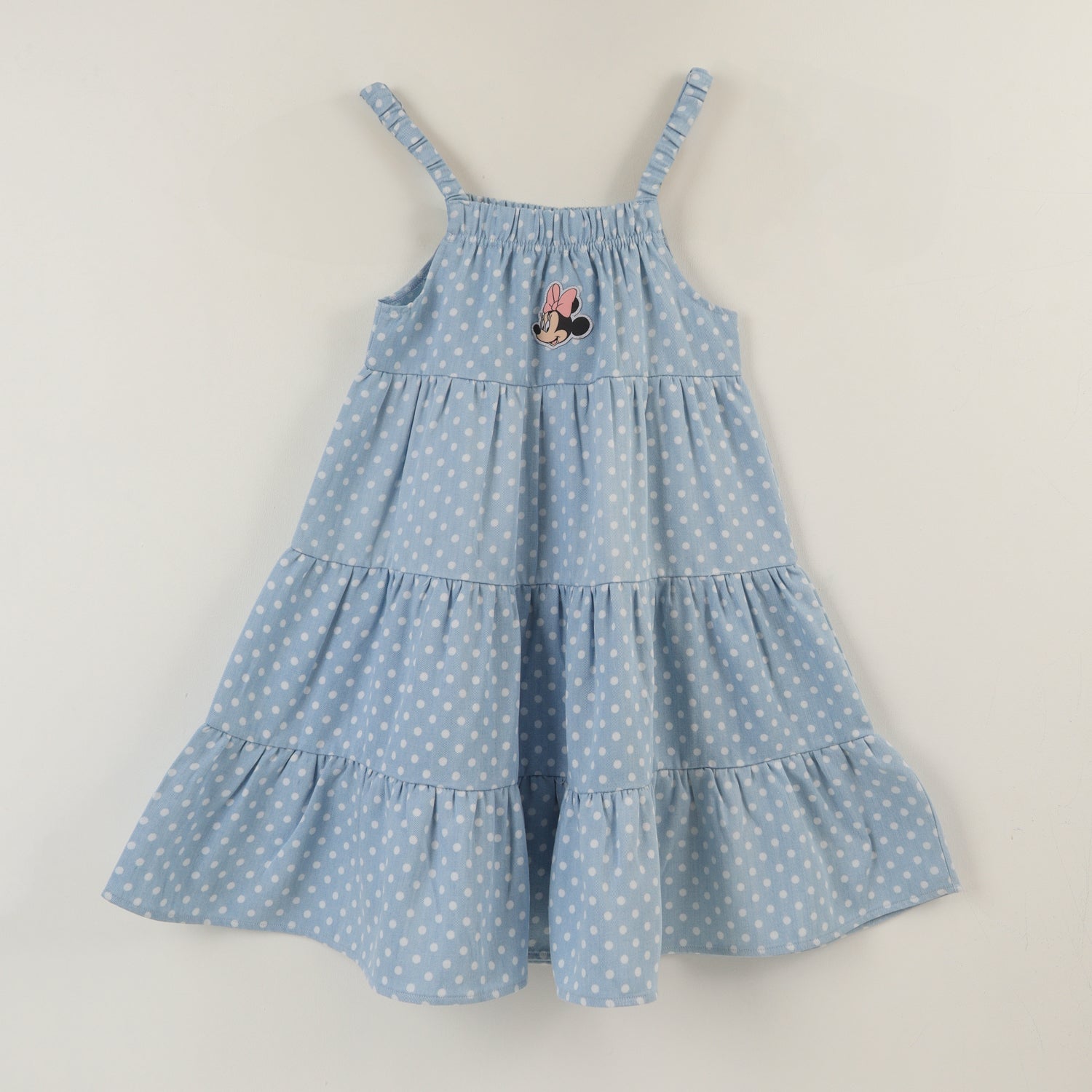 Vestido Sin Manga Niña Azul Print Minnie Disney