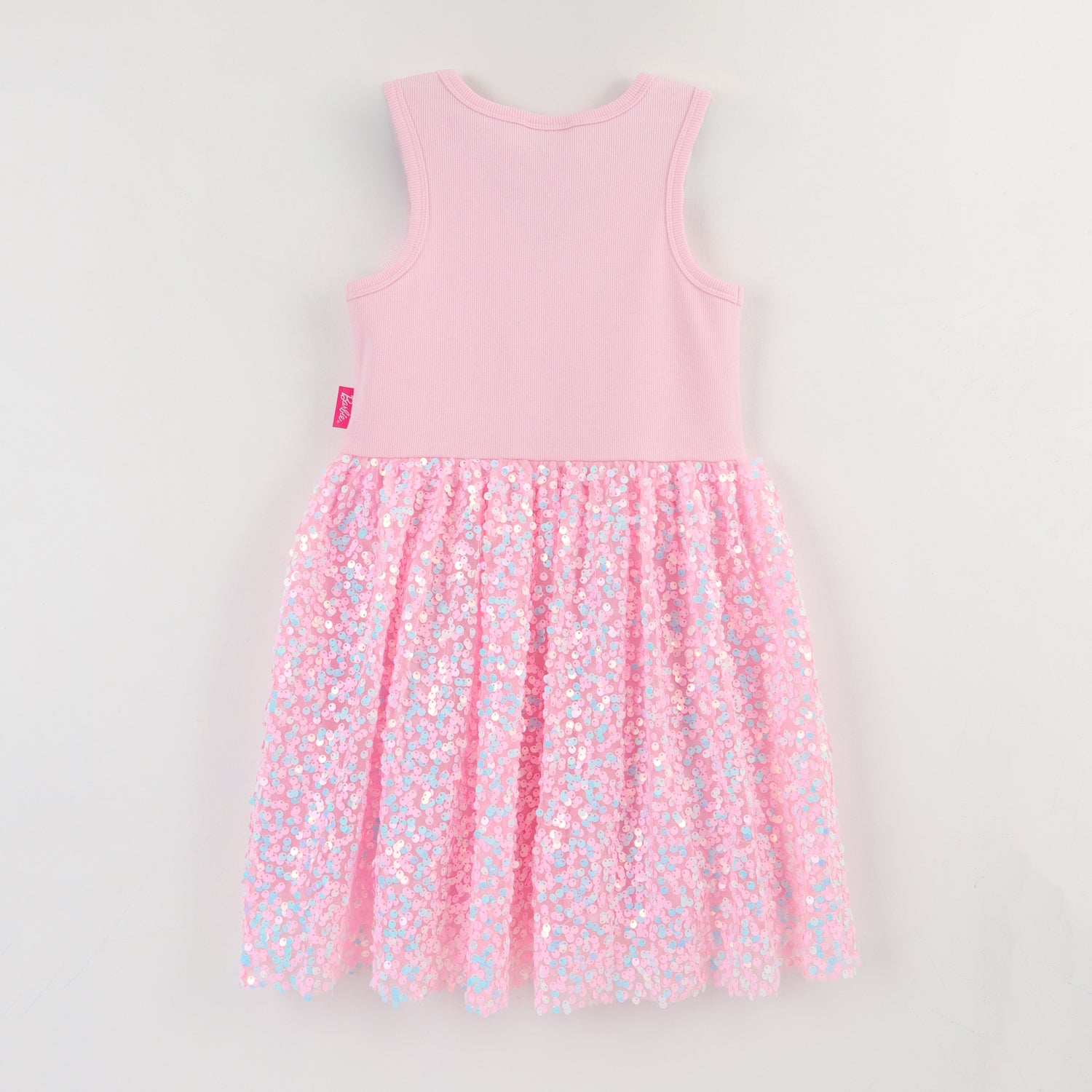 Vestido Sin Manga Niña Rosado Barbie Logo Print Barbie