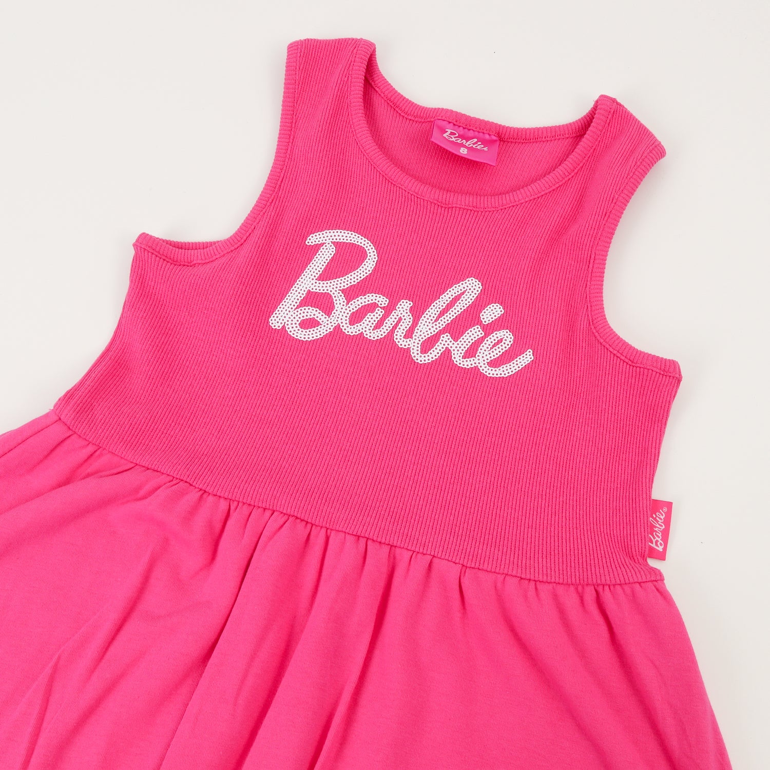 Vestido Sin Manga Niña Rosado Barbie Logo Barbie