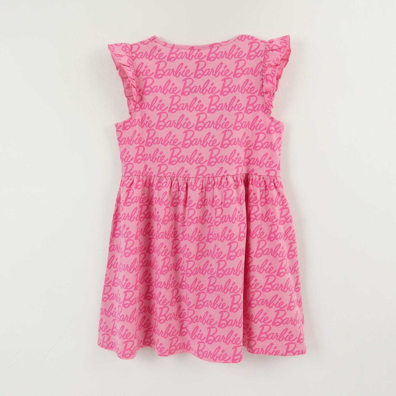 Vestido Sin Manga y Collet Niña Rosado Full Print Barbie