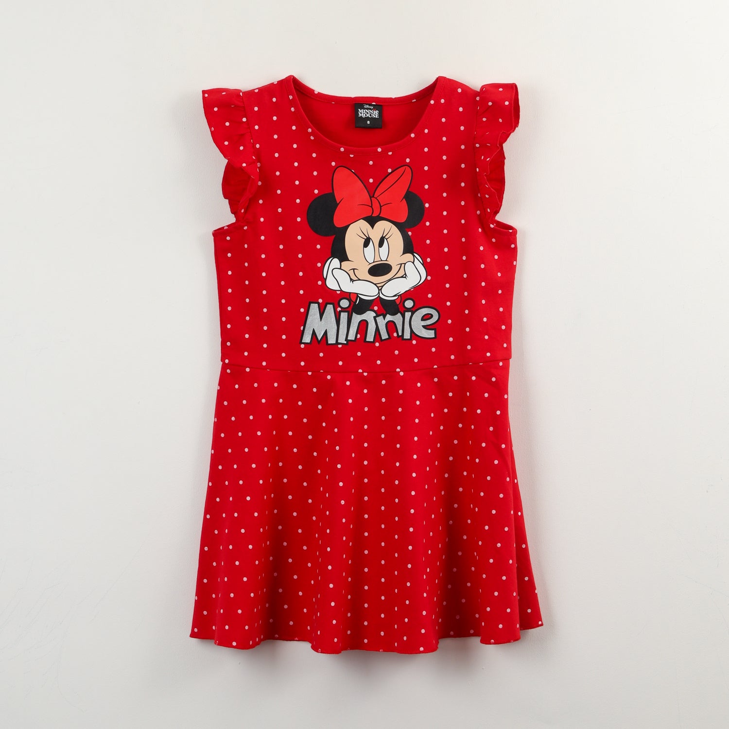 Vestido Niña Rojo Puntos Minnie Disney