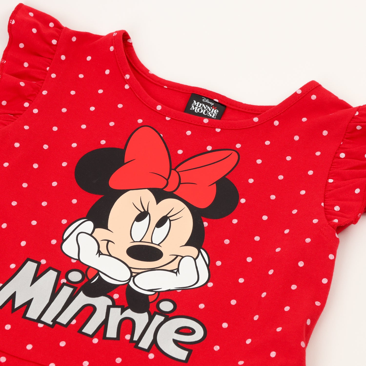 Vestido Niña Rojo Puntos Minnie Disney