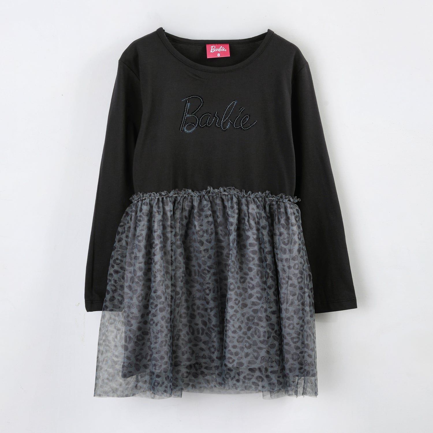Vestido Niña Tul Bordado Negro Barbie