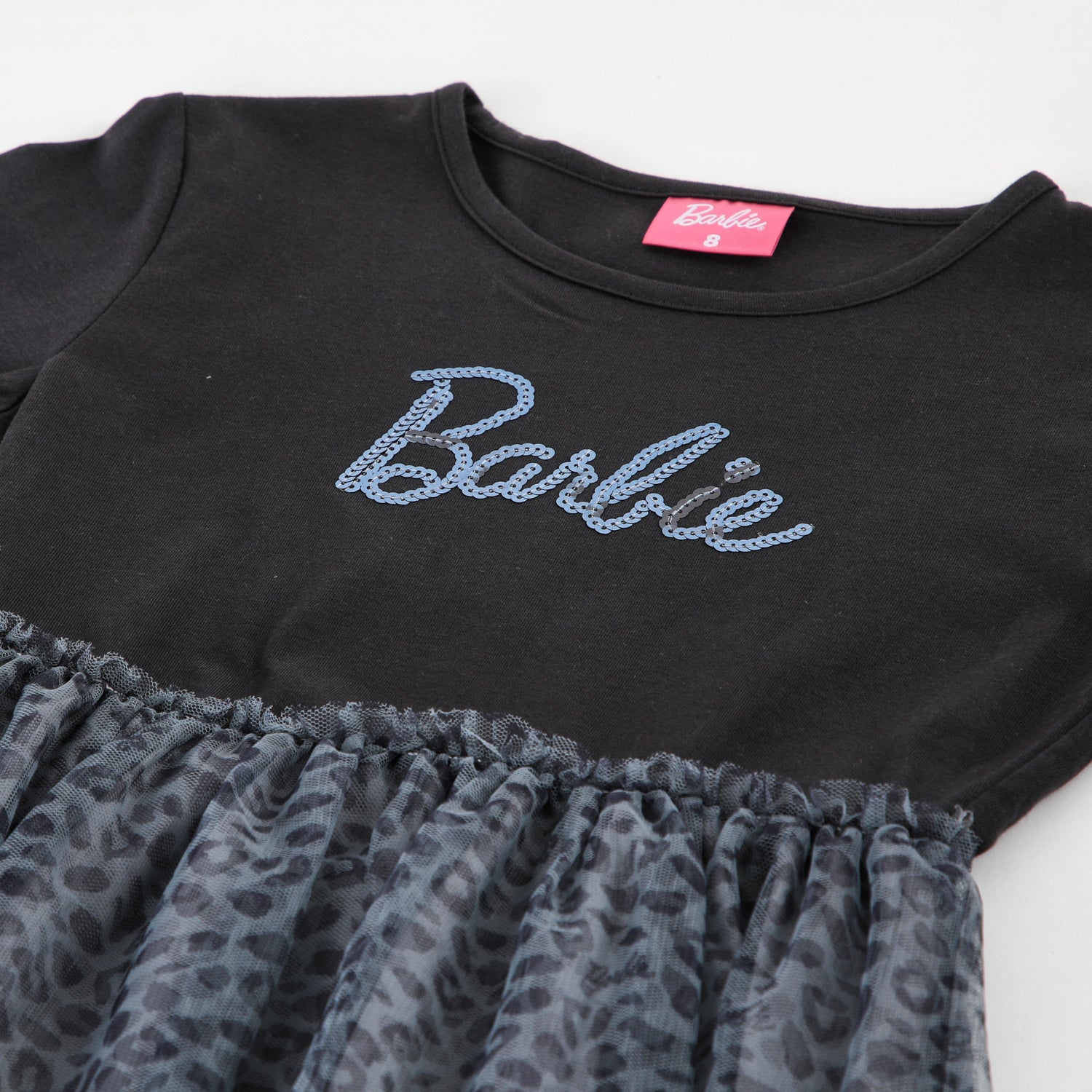 Vestido Niña Tul Bordado Negro Barbie