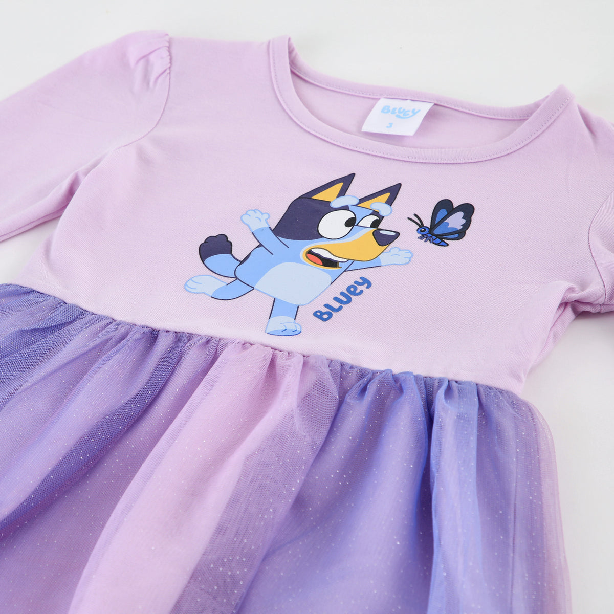 Vestido Tul Niña Bluey Estampado Morado - Vestidos Chile | The Brands Club cl