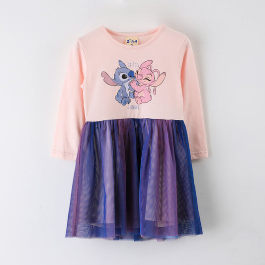 Vestido Tul Niña Stitch & Angel Disney Rosa - Vestidos Chile | The Brands Club cl