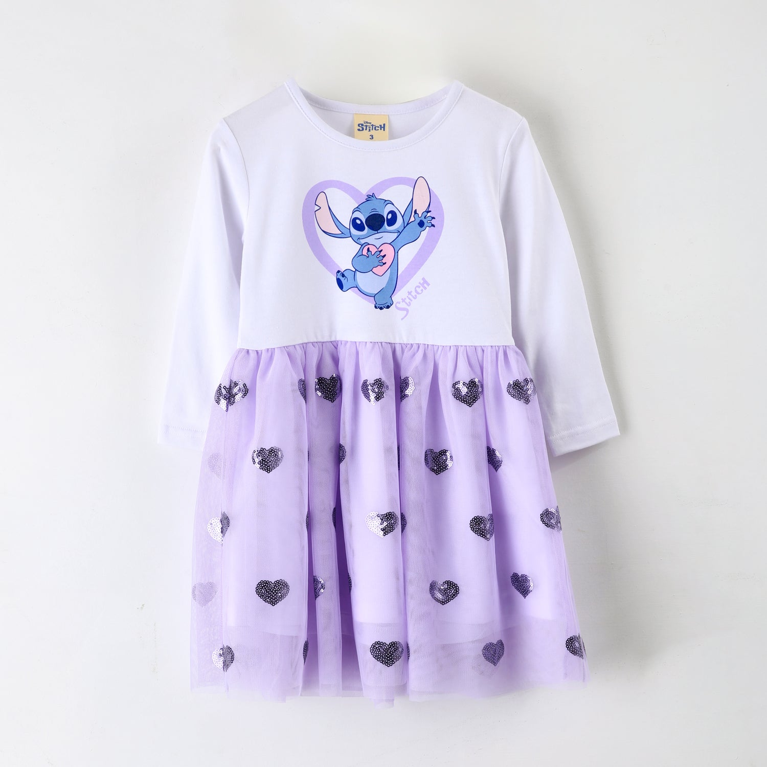 Vestido Niña Tul Stitch Lila Disney
