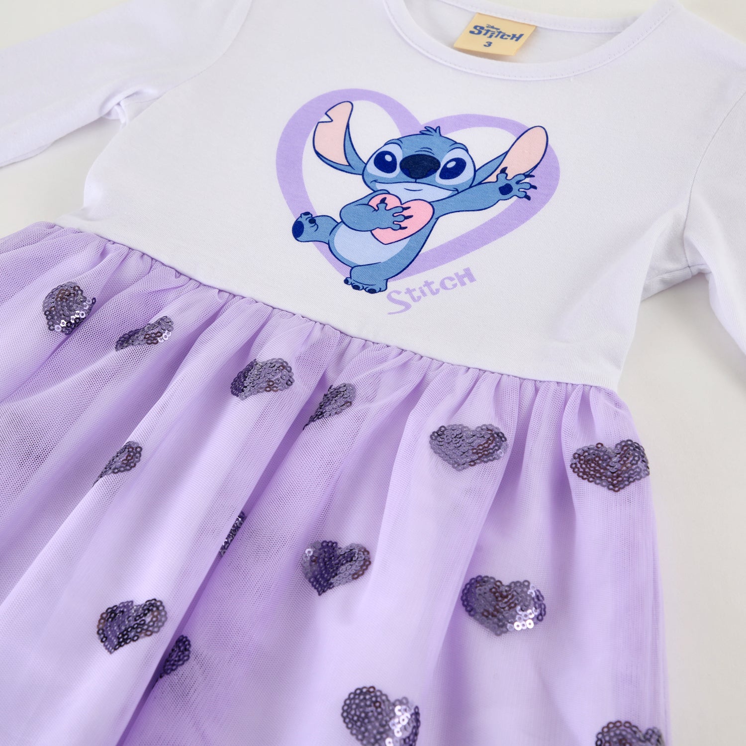 Vestido Niña Tul Stitch Lila Disney