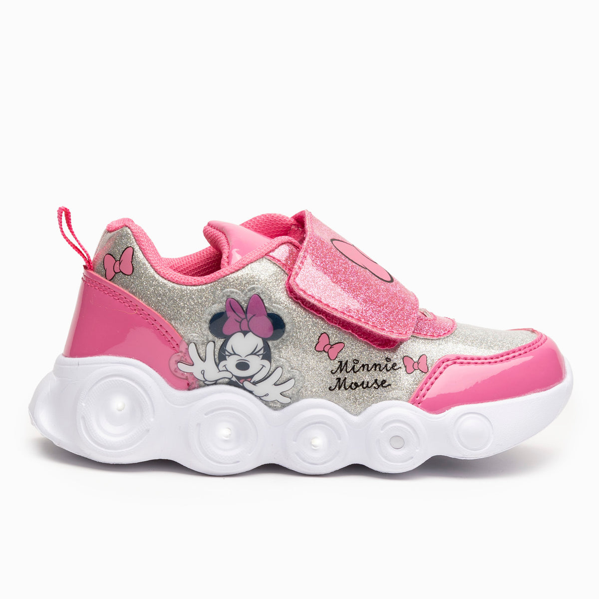 Zapatillas Con Luces Niña Cinta Minnie Fucsia Disney