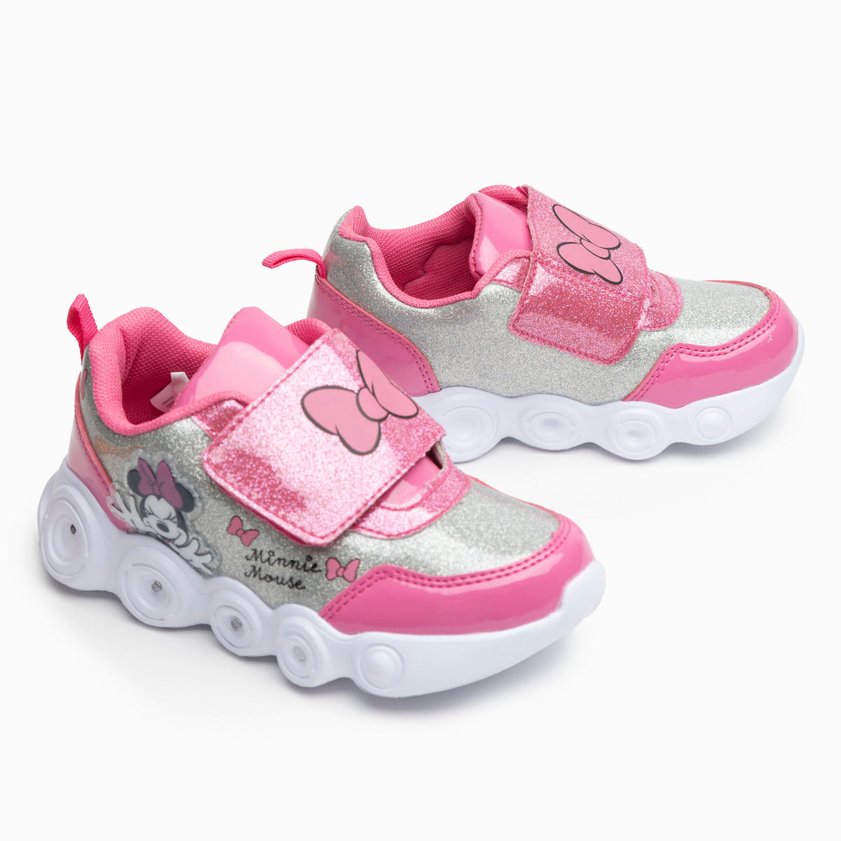Zapatillas Con Luces Niña Cinta Minnie Fucsia Disney