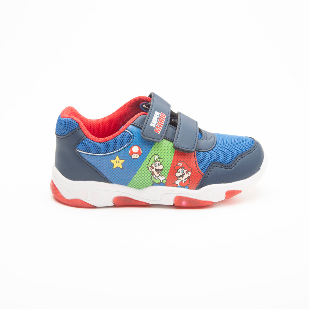 Zapatillas Urbana Niño Velcro Mario Bros Azul Nintendo