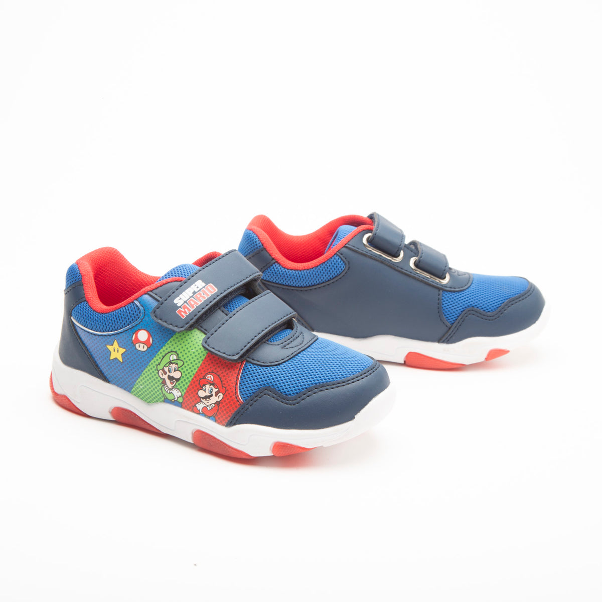 Zapatillas Urbana Niño Velcro Mario Bros Azul Nintendo