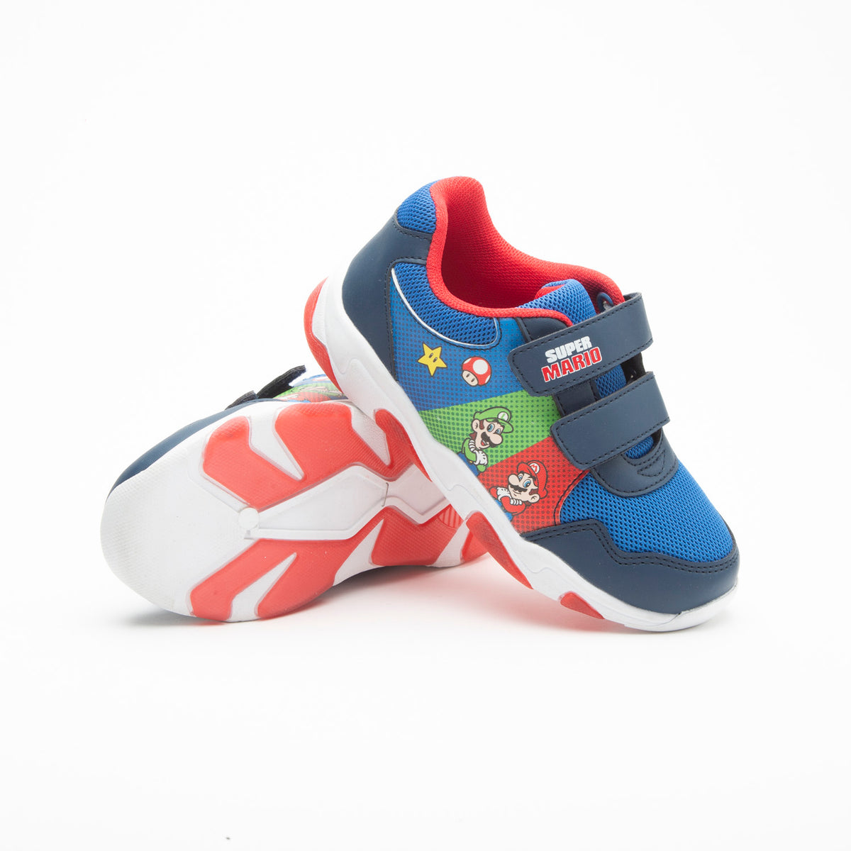 Zapatillas Urbana Niño Velcro Mario Bros Azul Nintendo