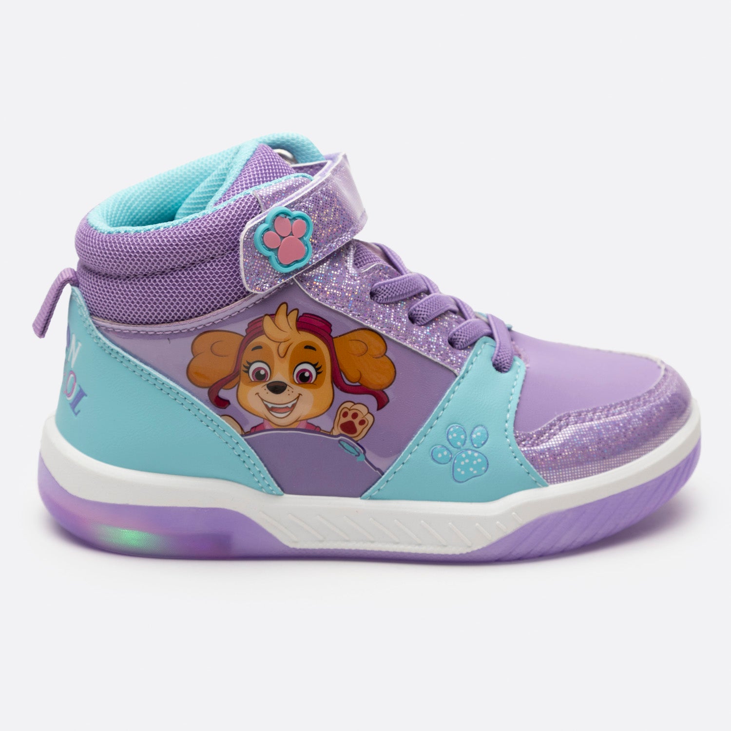 Zapatilla Con Luces Niña Skye Brillos Morado Paw Patrol