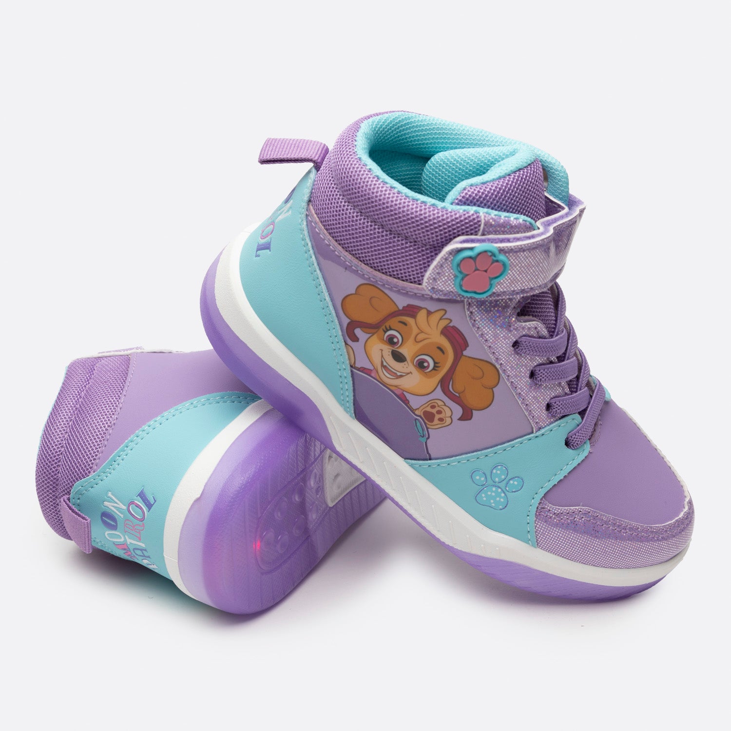 Zapatilla Con Luces Niña Skye Brillos Morado Paw Patrol