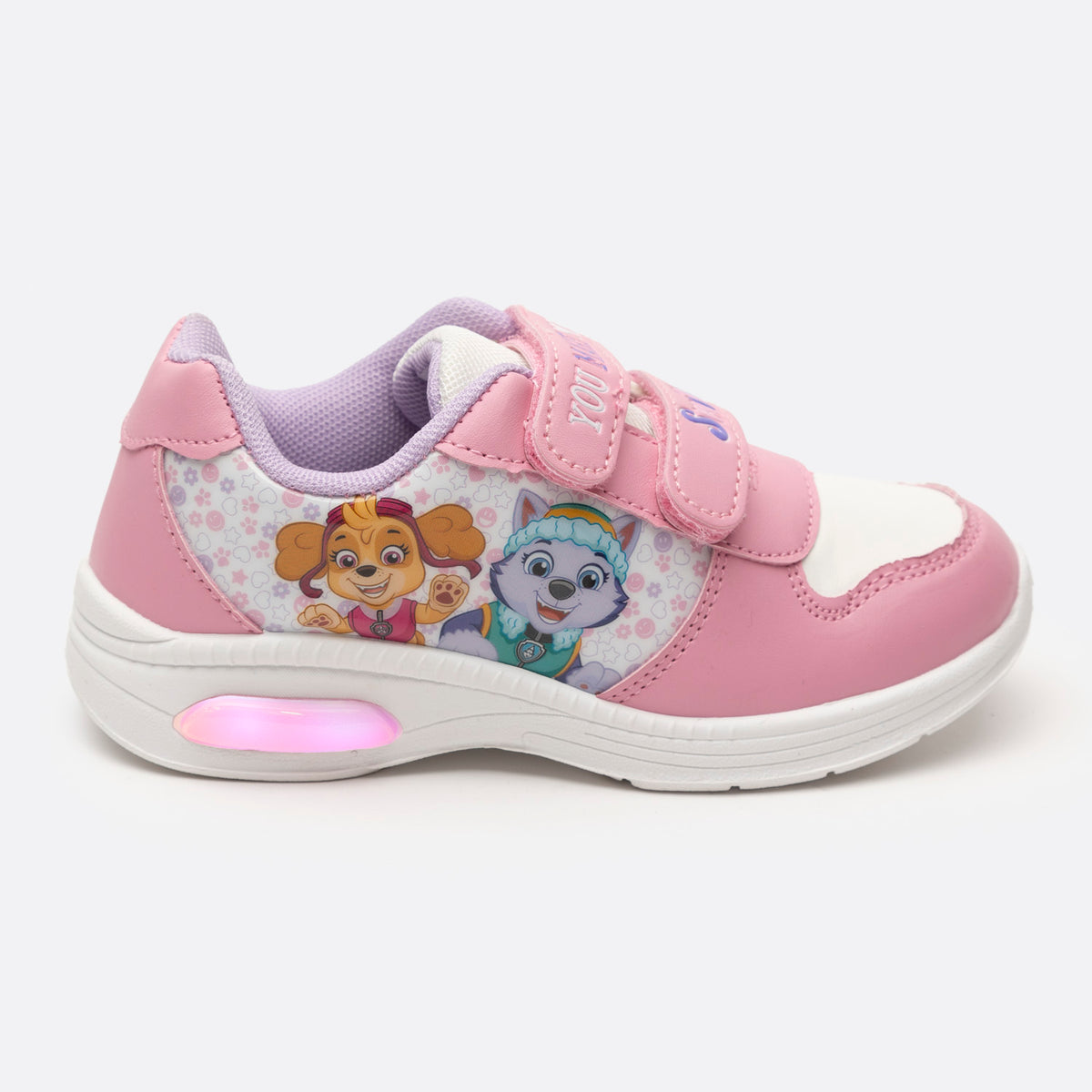 Zapatillas Con Luces Niña Skye y Everest Rosado Paw Patrol