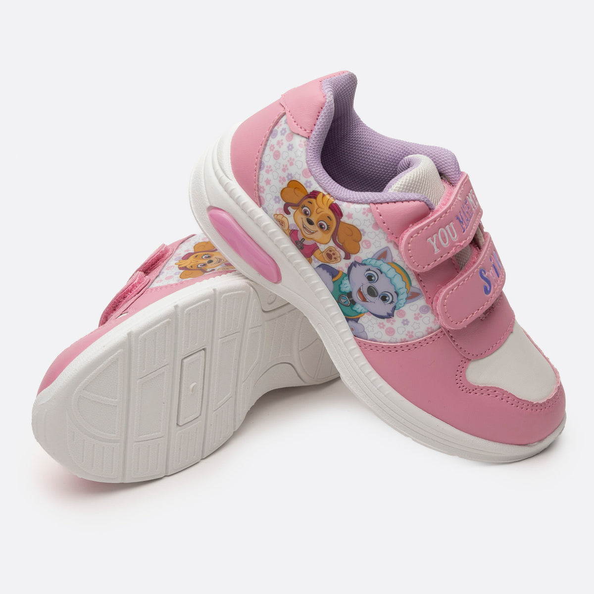 Zapatillas Con Luces Niña Skye y Everest Rosado Paw Patrol
