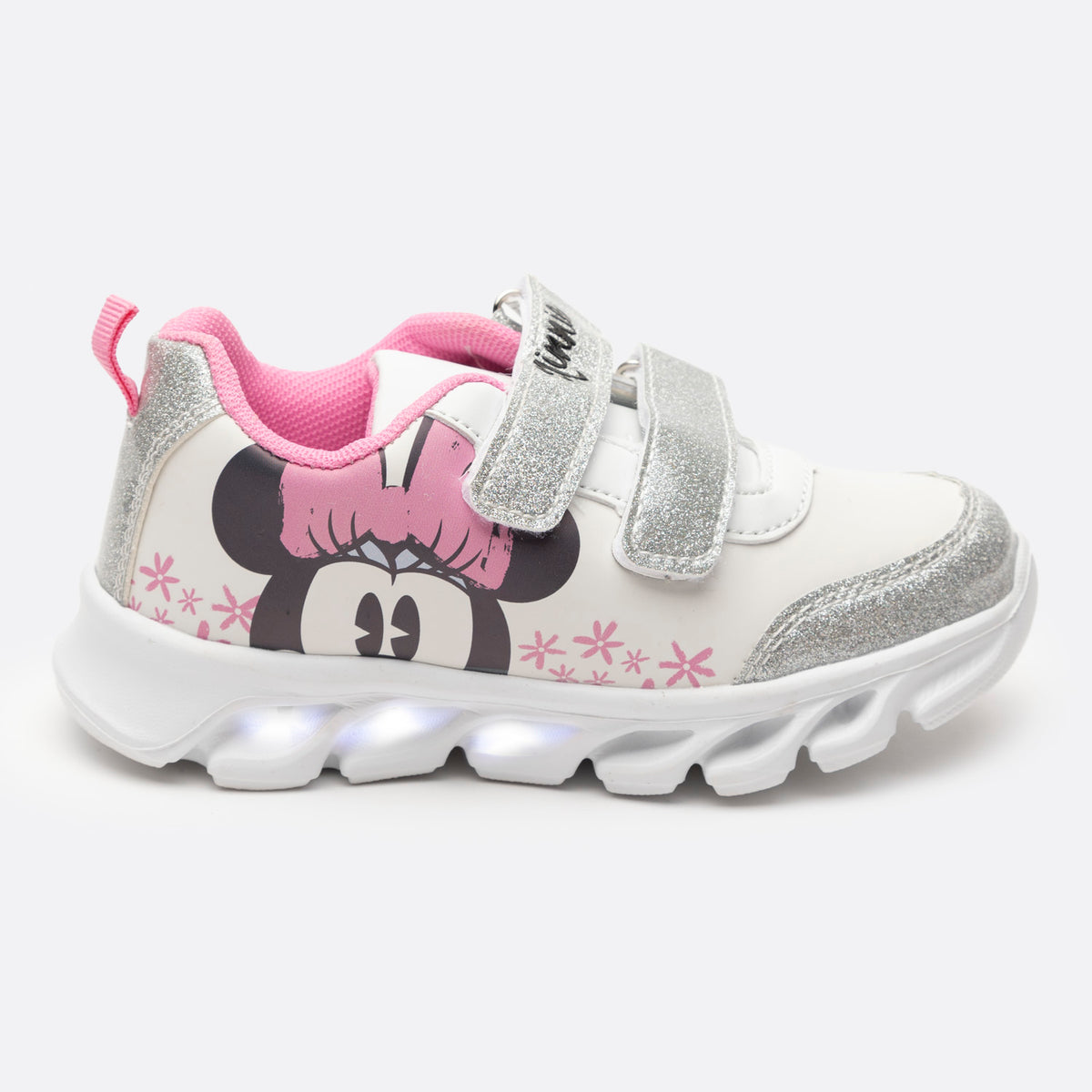 Zapatillas Con Luces Niña Ojos Minnie Blanco Disney
