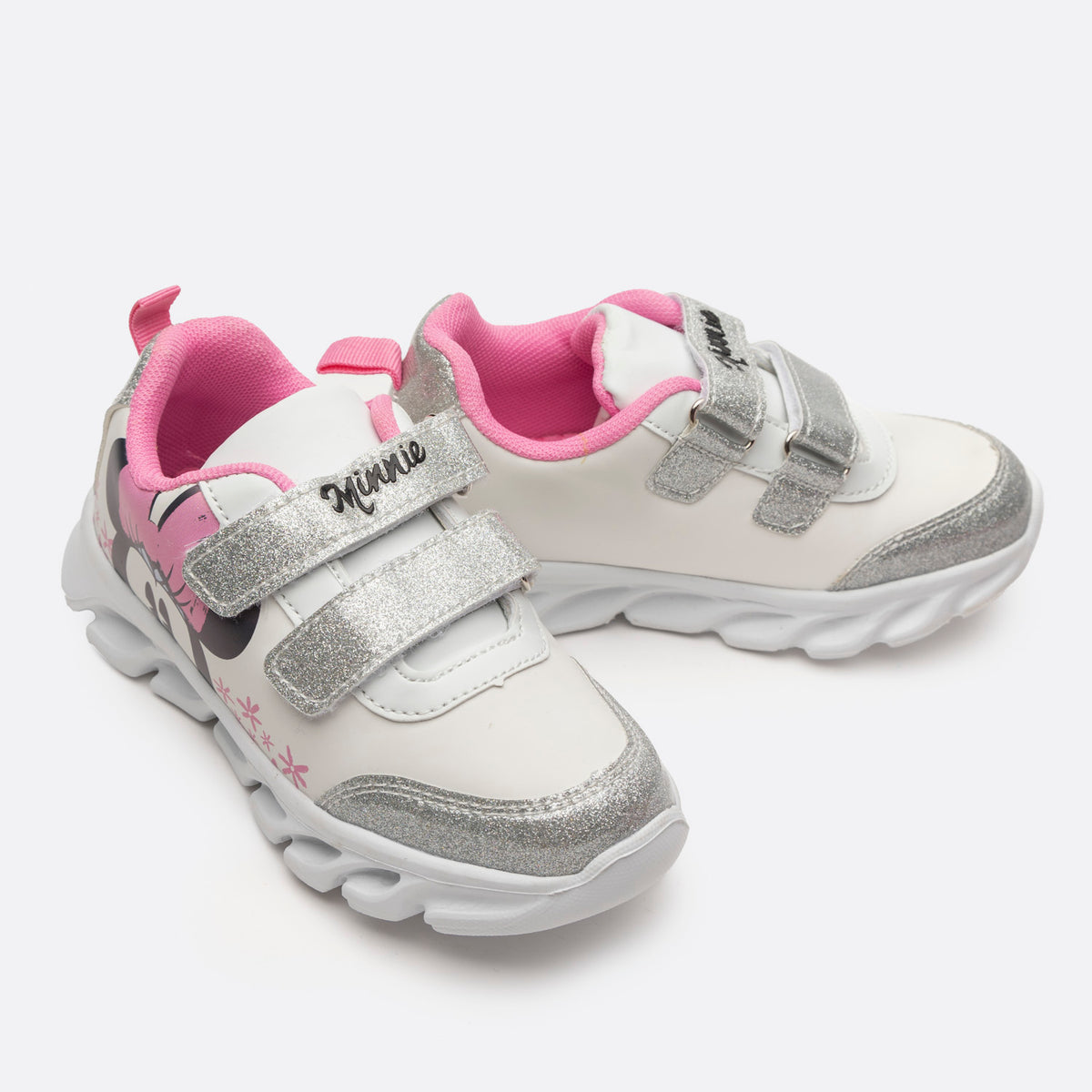 Zapatillas Con Luces Niña Ojos Minnie Blanco Disney