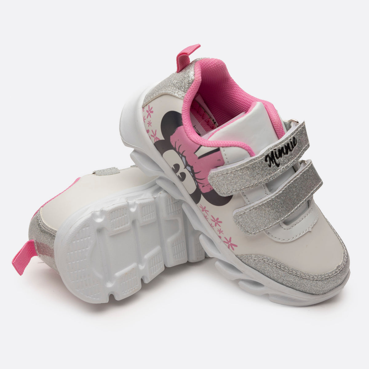 Zapatillas Con Luces Niña Ojos Minnie Blanco Disney