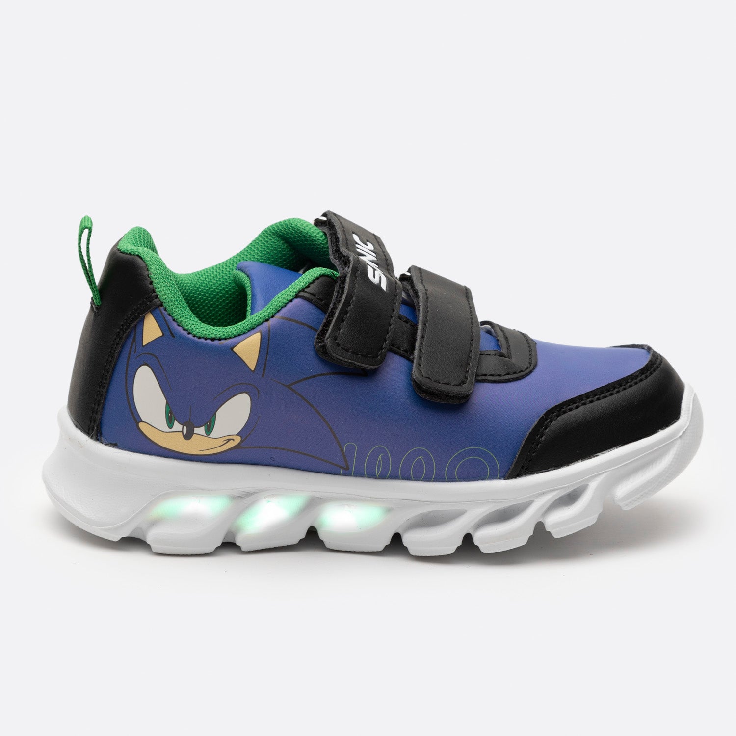 Zapatilla Con Luces Niño Personaje Grande Azul Sonic