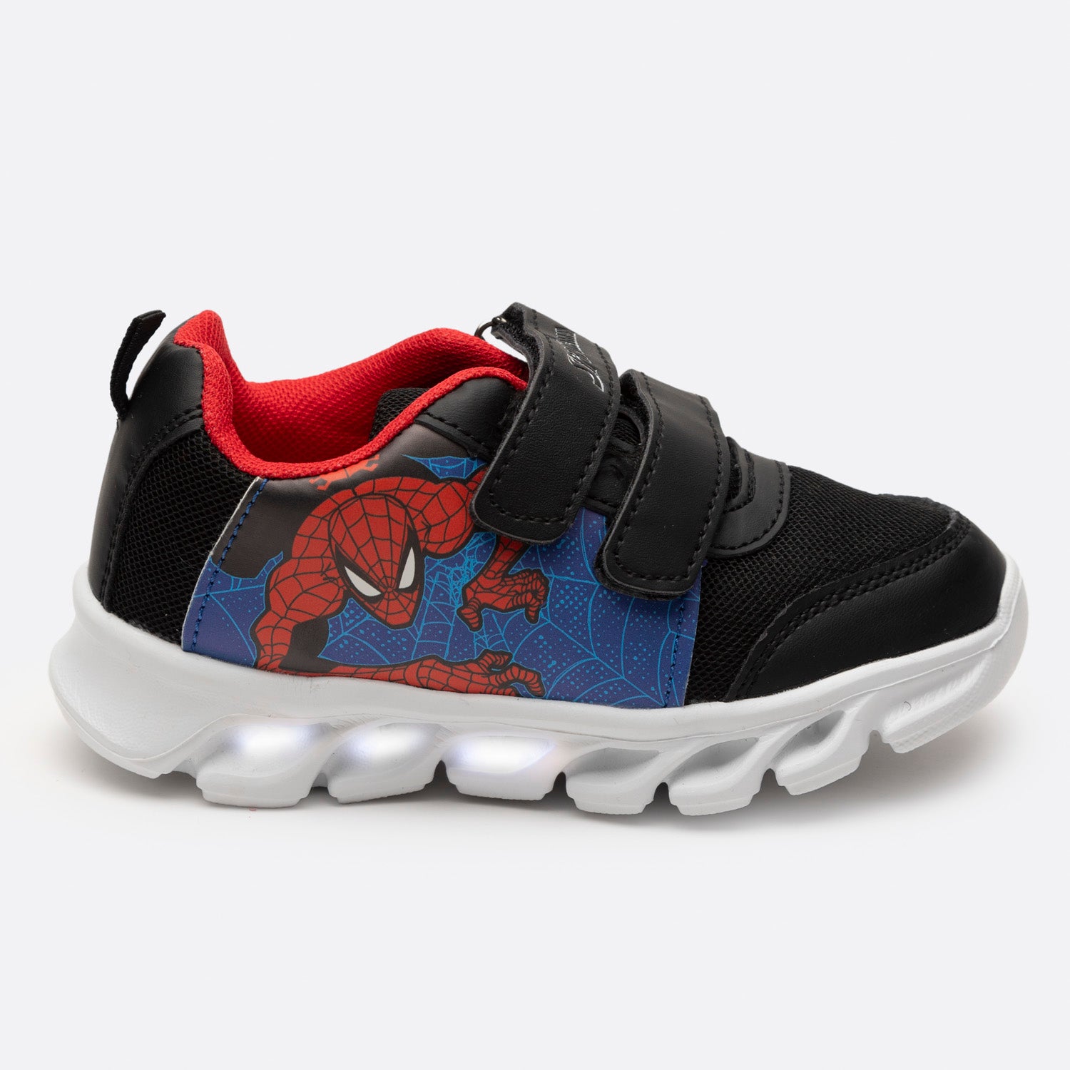 Zapatilla Con Luces Niño Telaraña Spiderman Azul Marvel