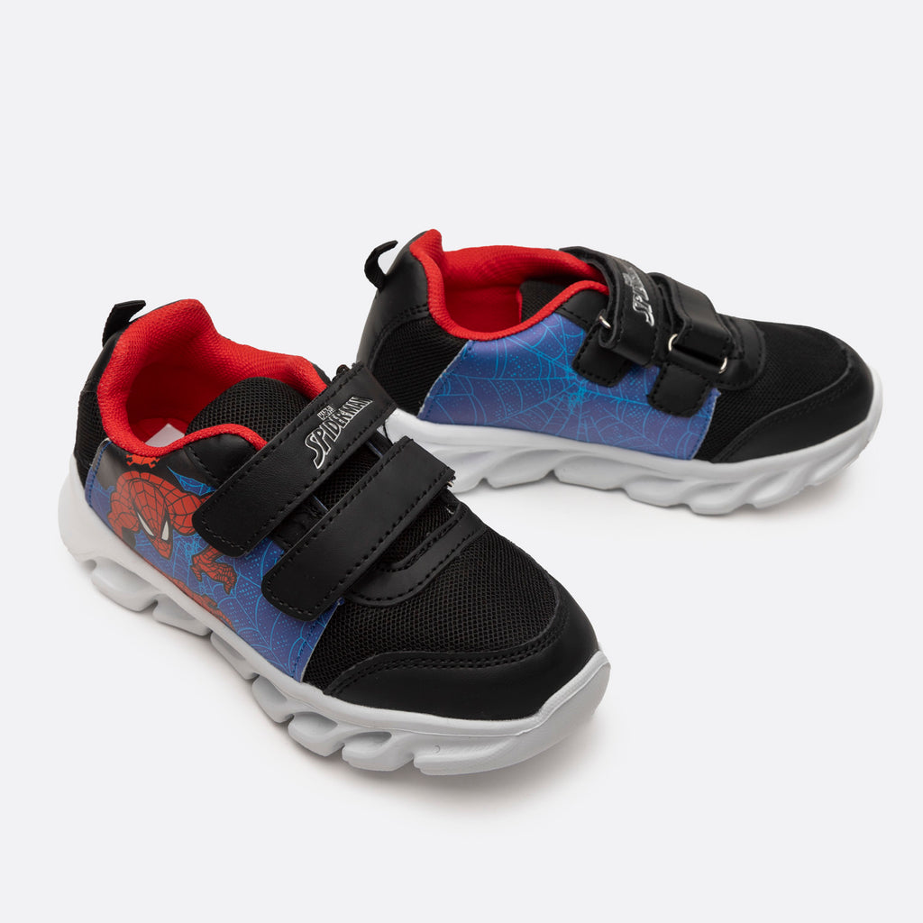 Zapatilla Con Luces Niño Telaraña Spiderman Azul Marvel