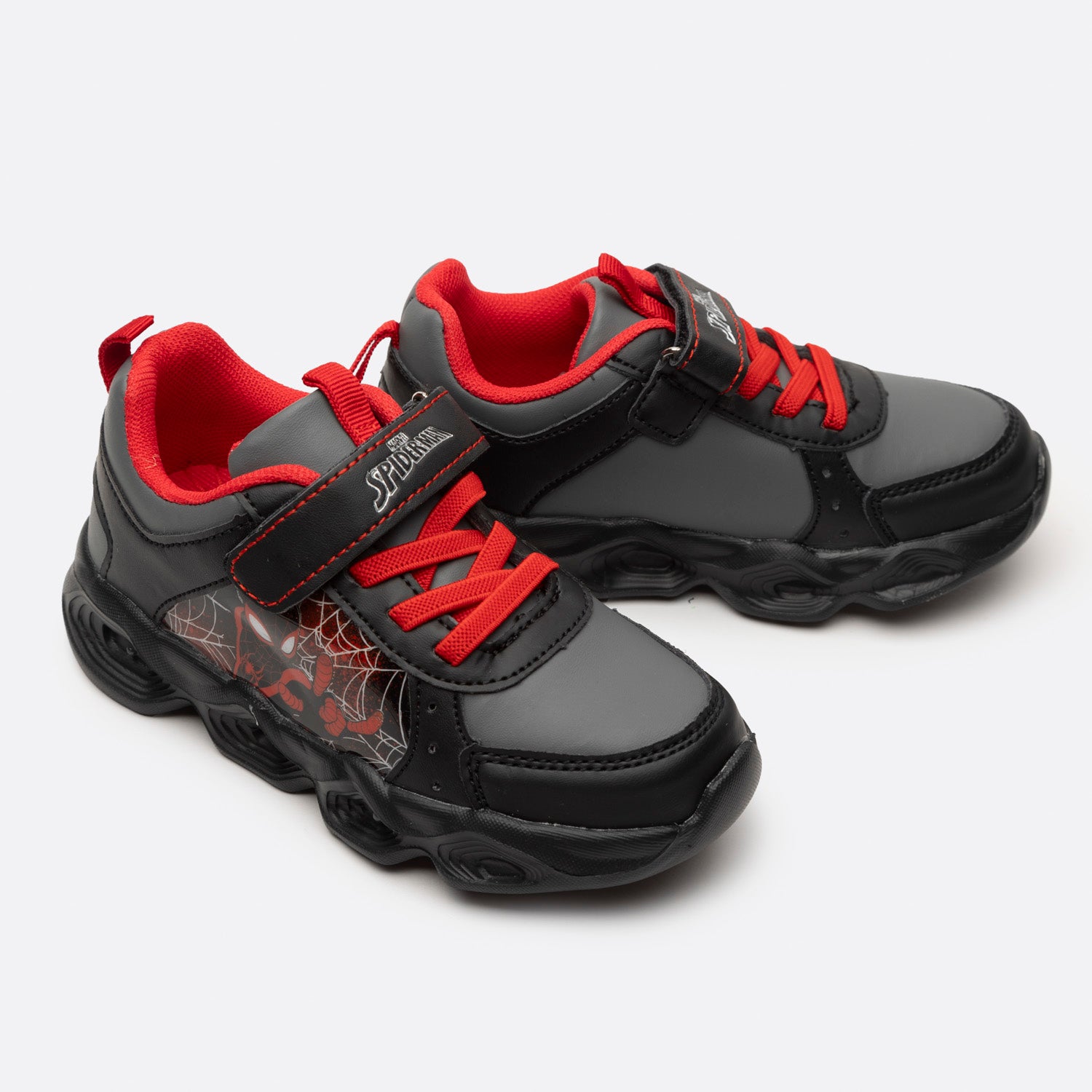 Zapatilla Con Luces Niño Mascara Negra Spiderman Negro Marvel