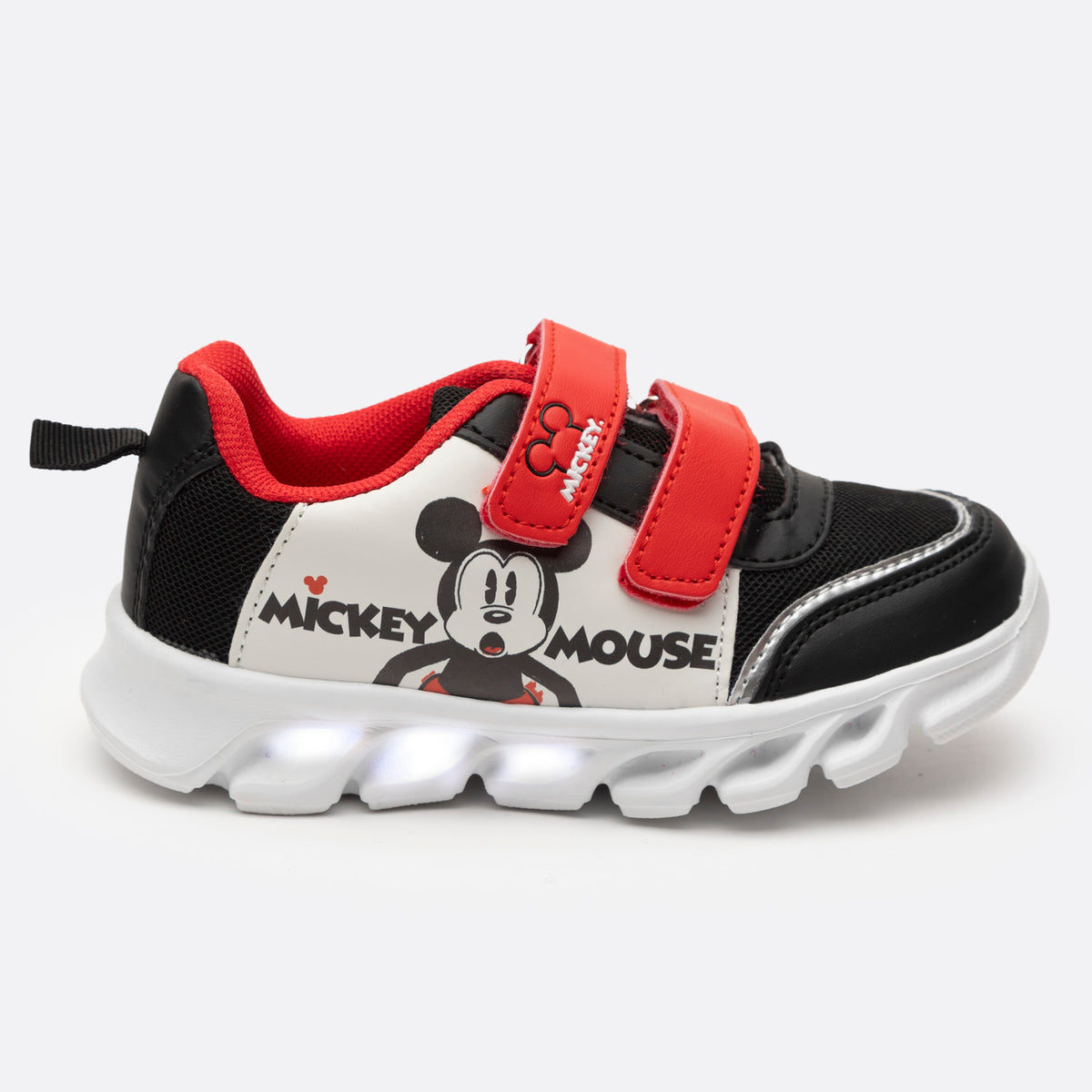 Zapatillas Con Luces Niño Expresion Mickey Blanco Disney