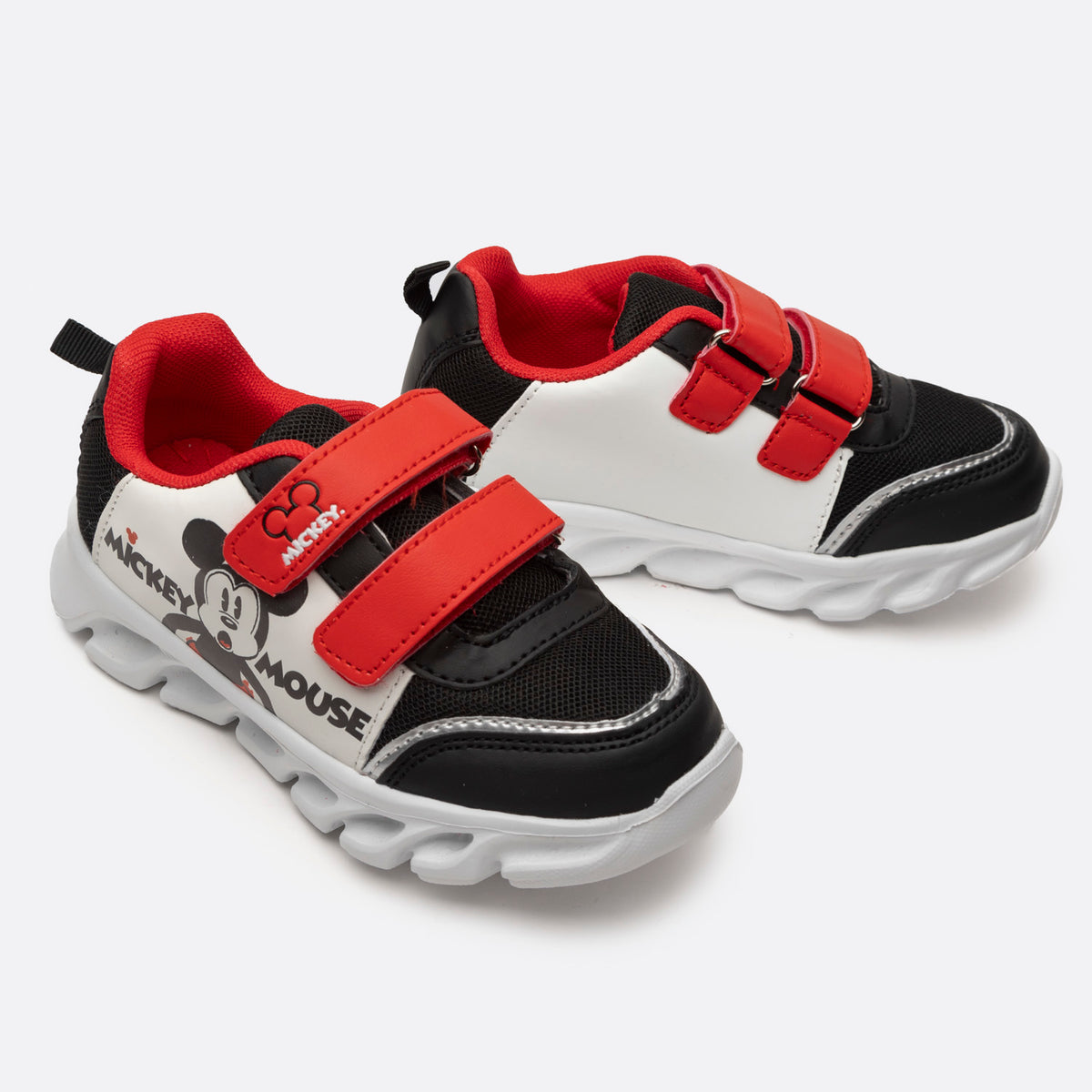 Zapatillas Con Luces Niño Expresion Mickey Blanco Disney