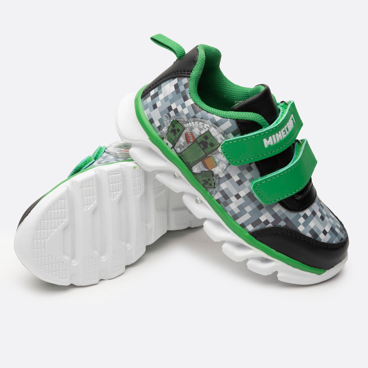 Zapatillas Con Luces Niño Creepers Verde Minecraft