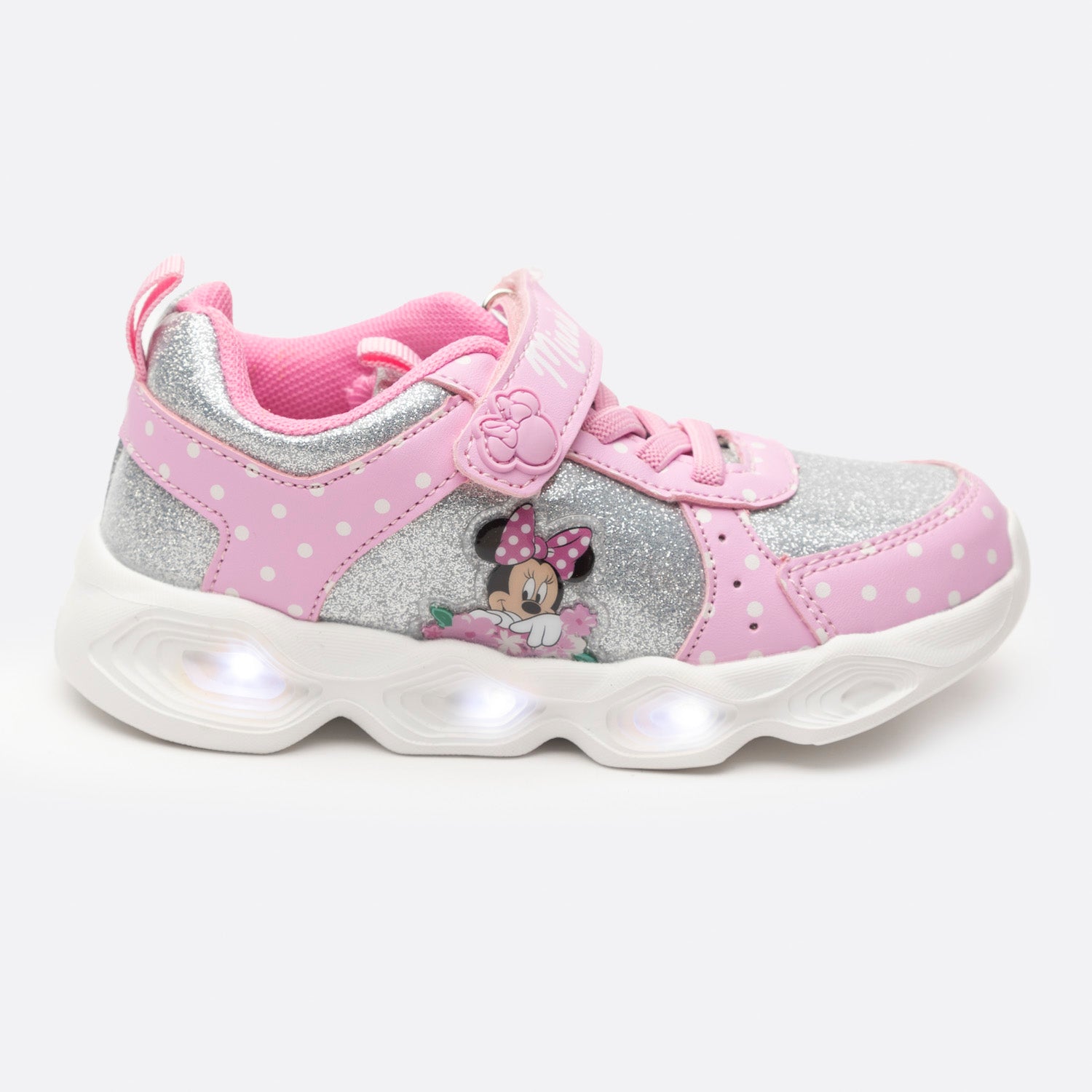 Zapatillas Con Luces Niña Lunares Minnie Rosado Disney - Zapatillas Chile | The Brands Club cl