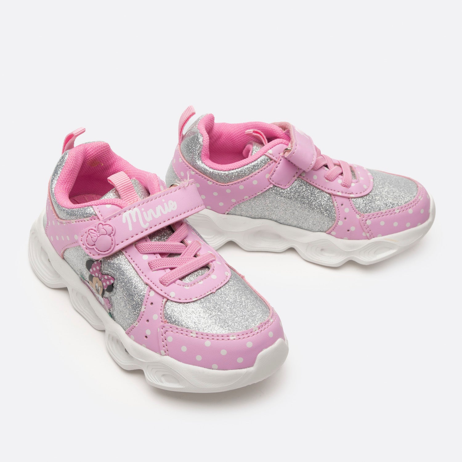 Zapatillas Con Luces Niña Lunares Minnie Rosado Disney - Zapatillas Chile | The Brands Club cl