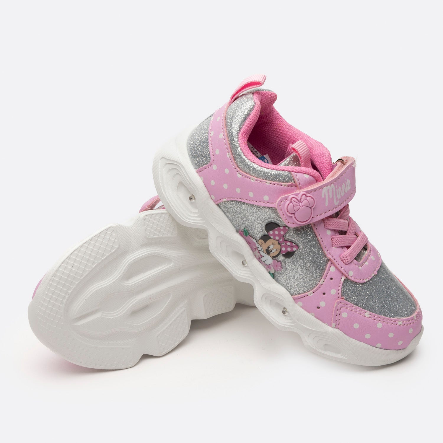 Zapatillas Con Luces Niña Lunares Minnie Rosado Disney - Zapatillas Chile | The Brands Club cl