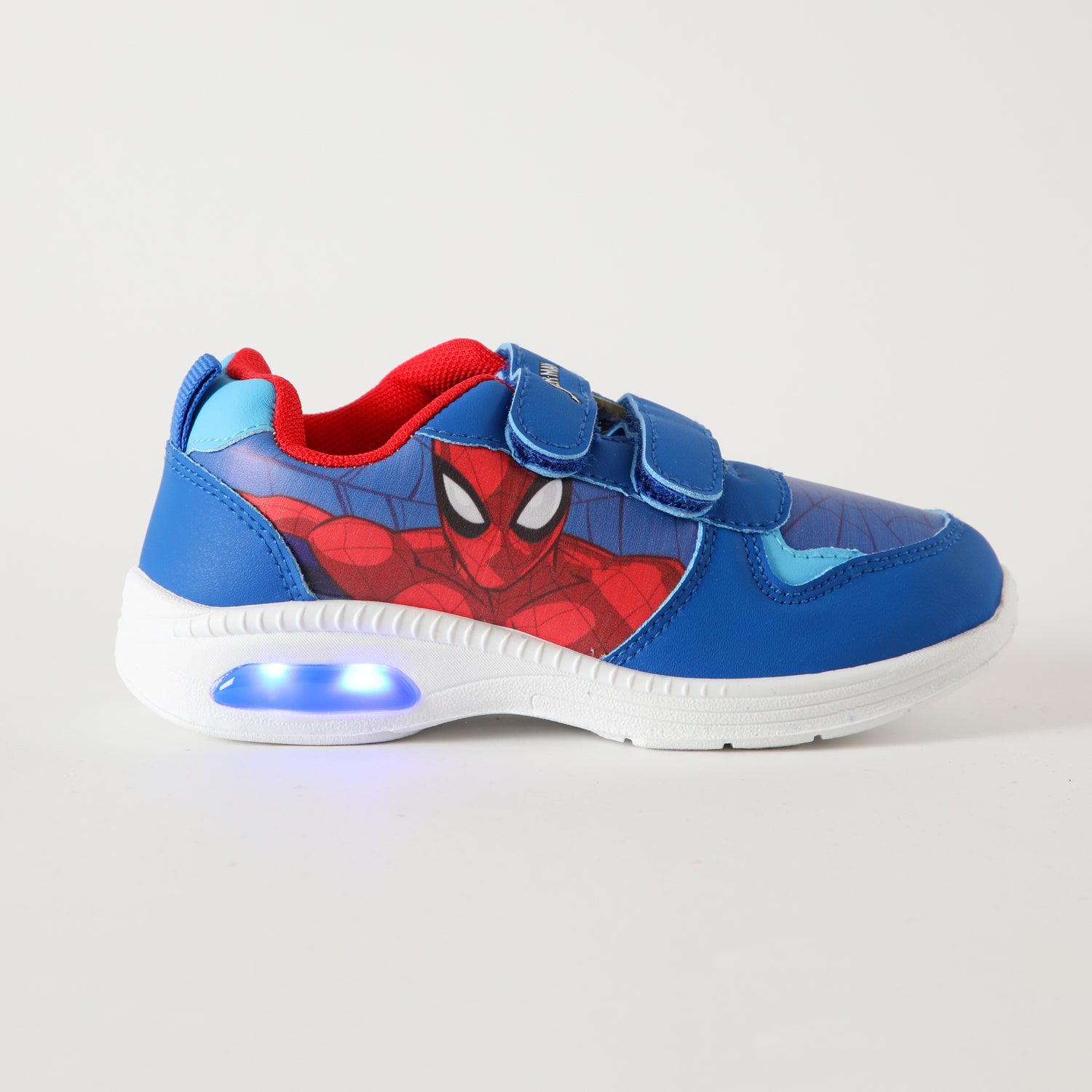 Zapatilla Con Luces Niño Cuerpo Spiderman Azul Marvel
