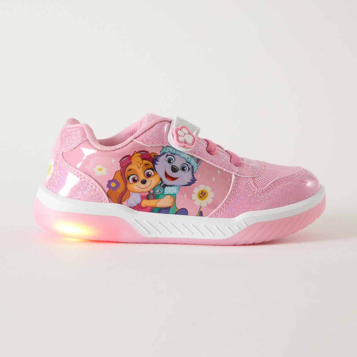 Zapatillas Con Luces Niña Flores Rosado Paw Patrol