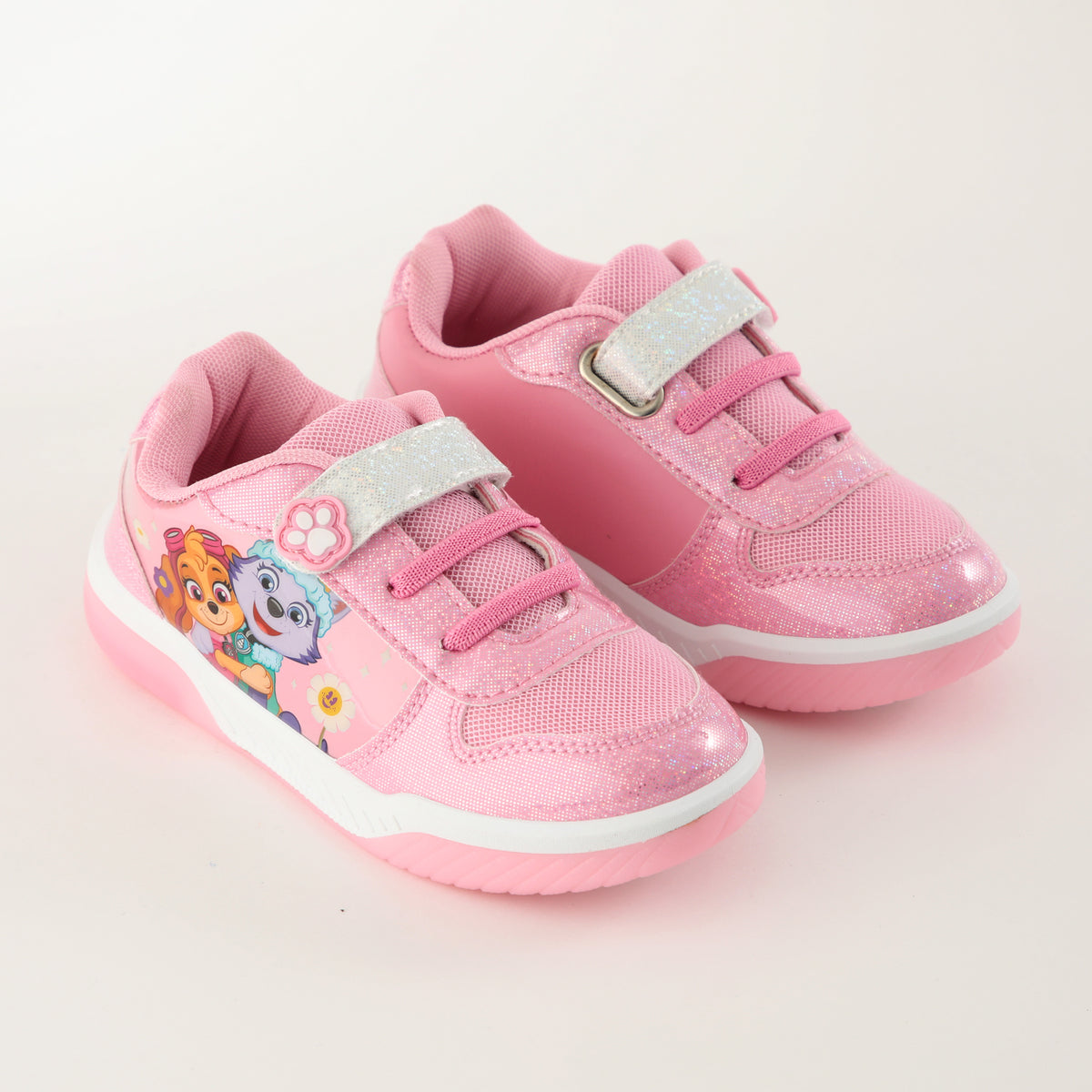 Zapatillas Con Luces Niña Flores Rosado Paw Patrol
