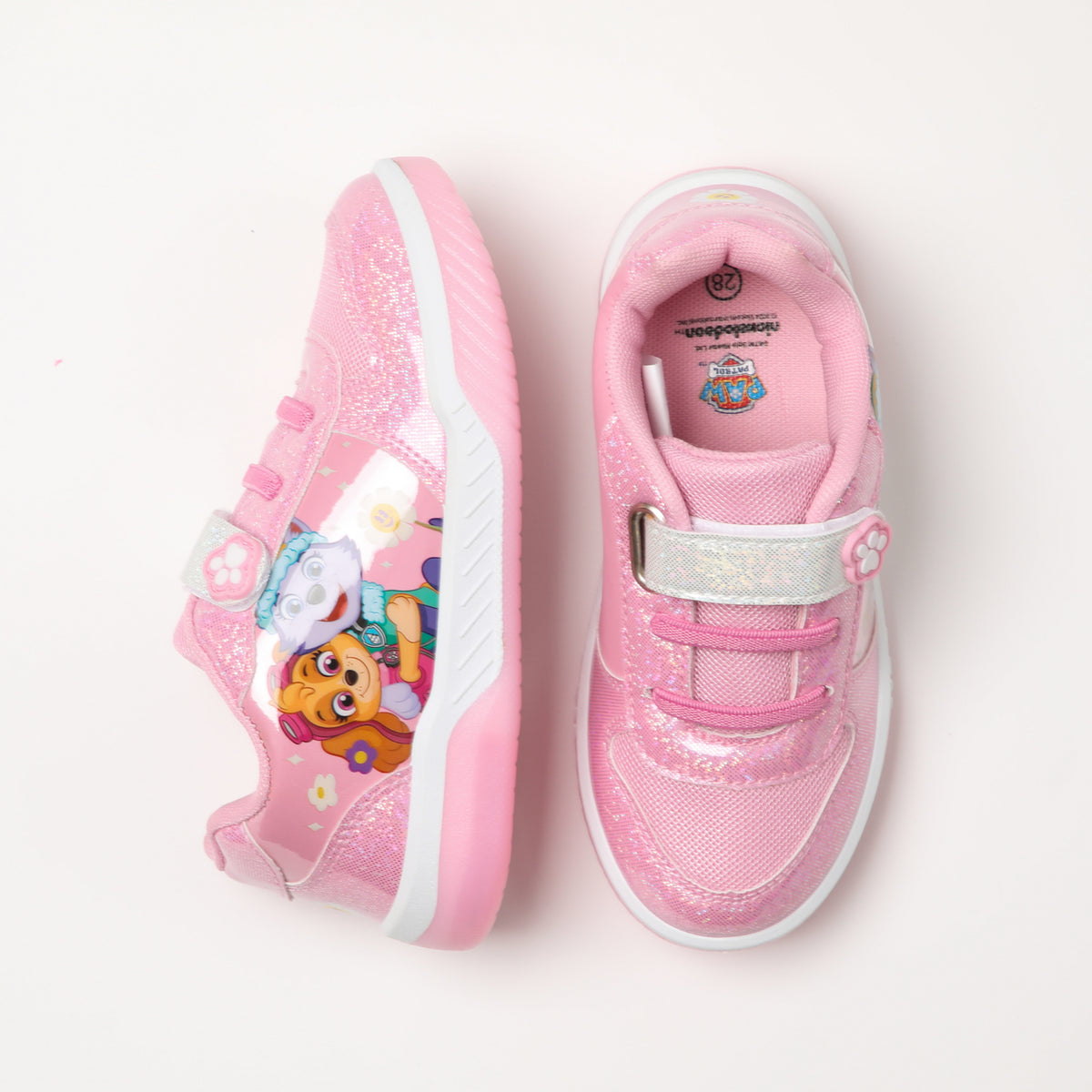 Zapatillas Con Luces Niña Flores Rosado Paw Patrol