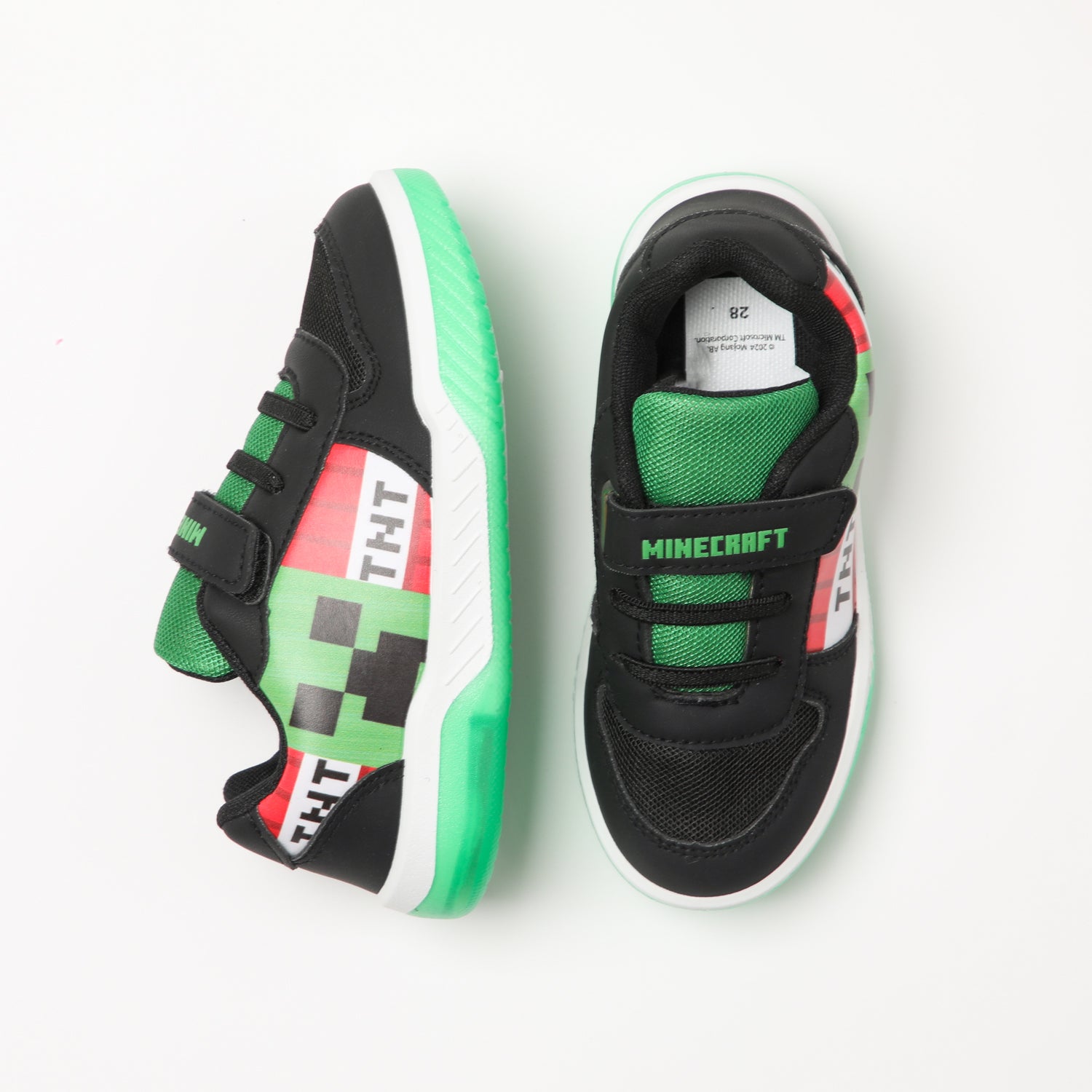 Zapatilla Con Luces Niño Tnt Negro Minecraft