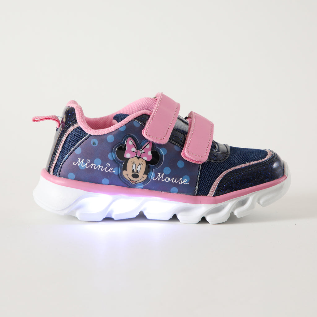Zapatilla Con Luces Niña Puntos Minnie Azul Disney