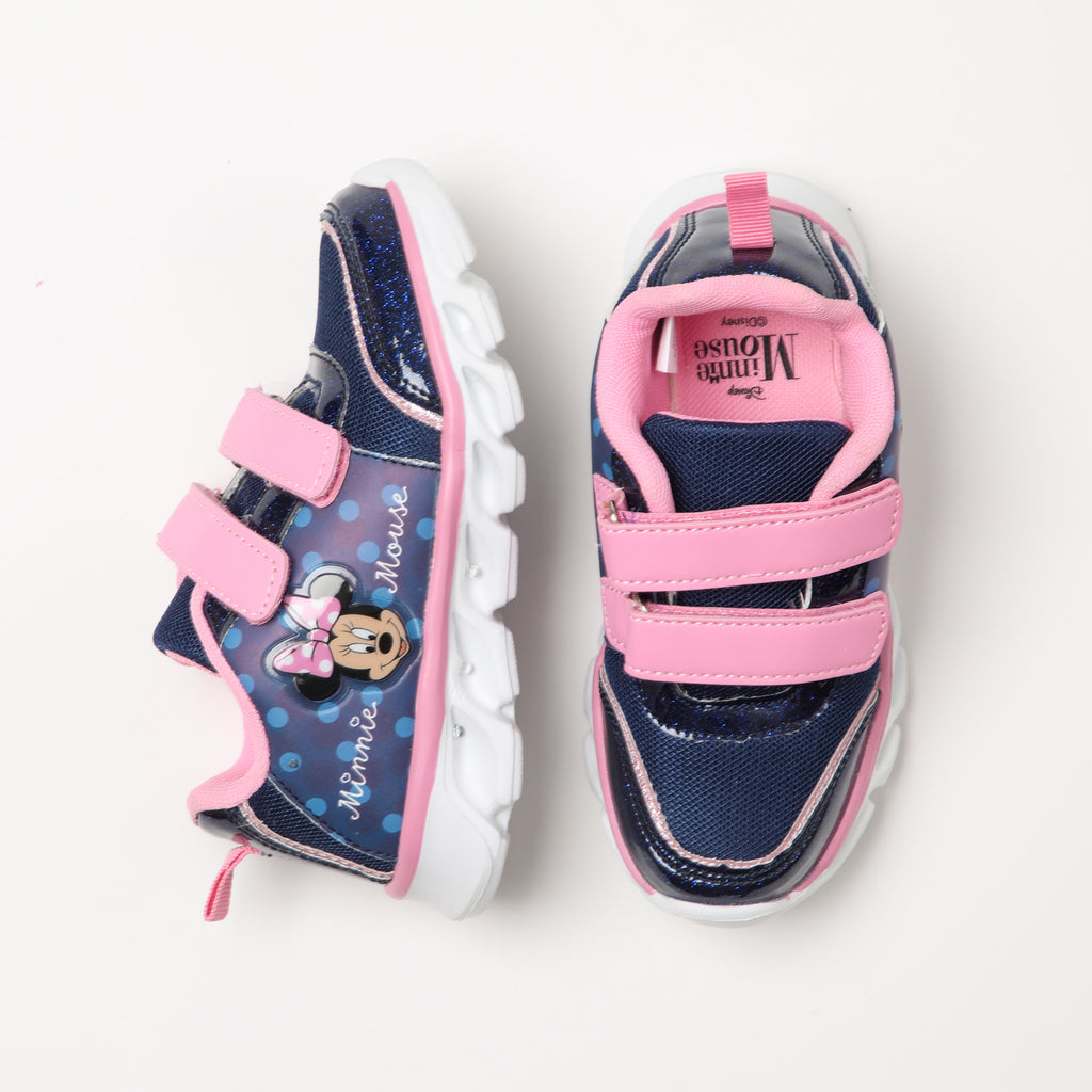 Zapatilla Con Luces Niña Puntos Minnie Azul Disney