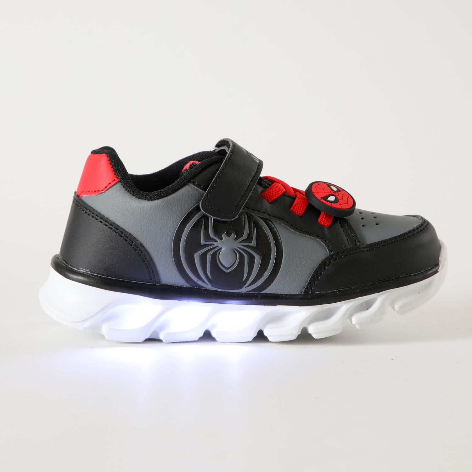Zapatilla Con Luces Niño Araña Spiderman Negro Marvel