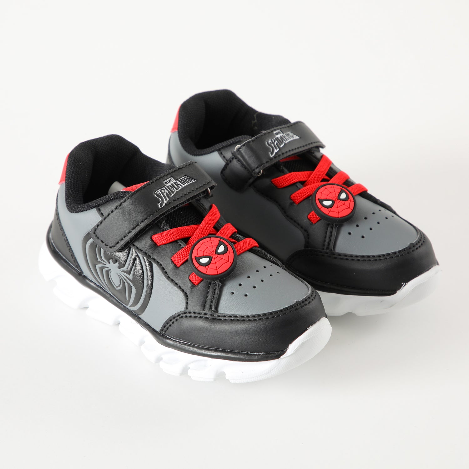 Zapatilla Con Luces Niño Araña Spiderman Negro Marvel