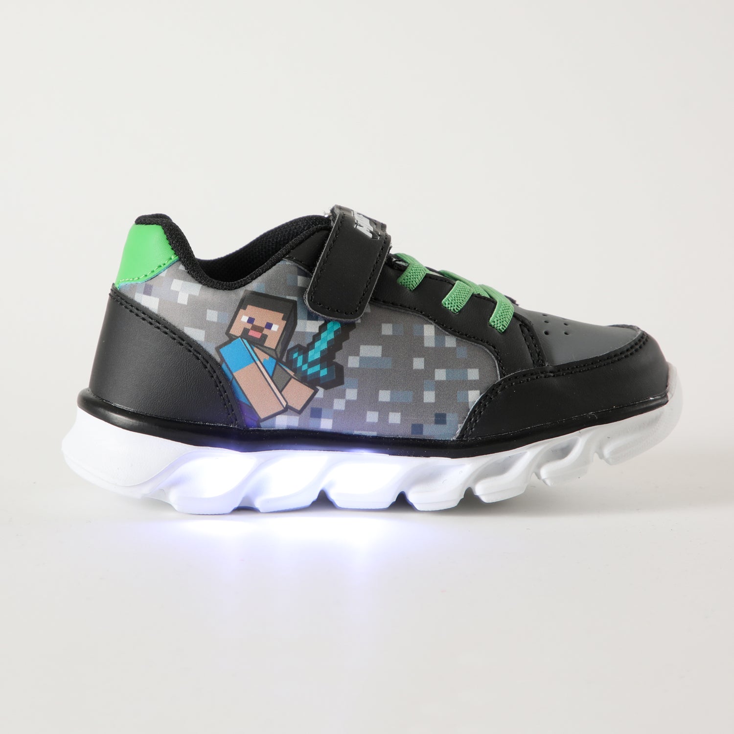 Zapatillas Con Luces Niño Espada Negro Minecraft
