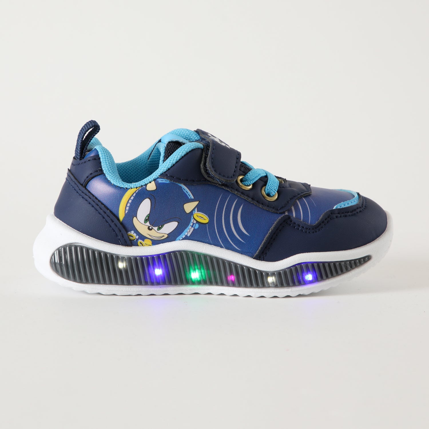 Zapatilla Con Luces Niño Mirando Azul Sonic