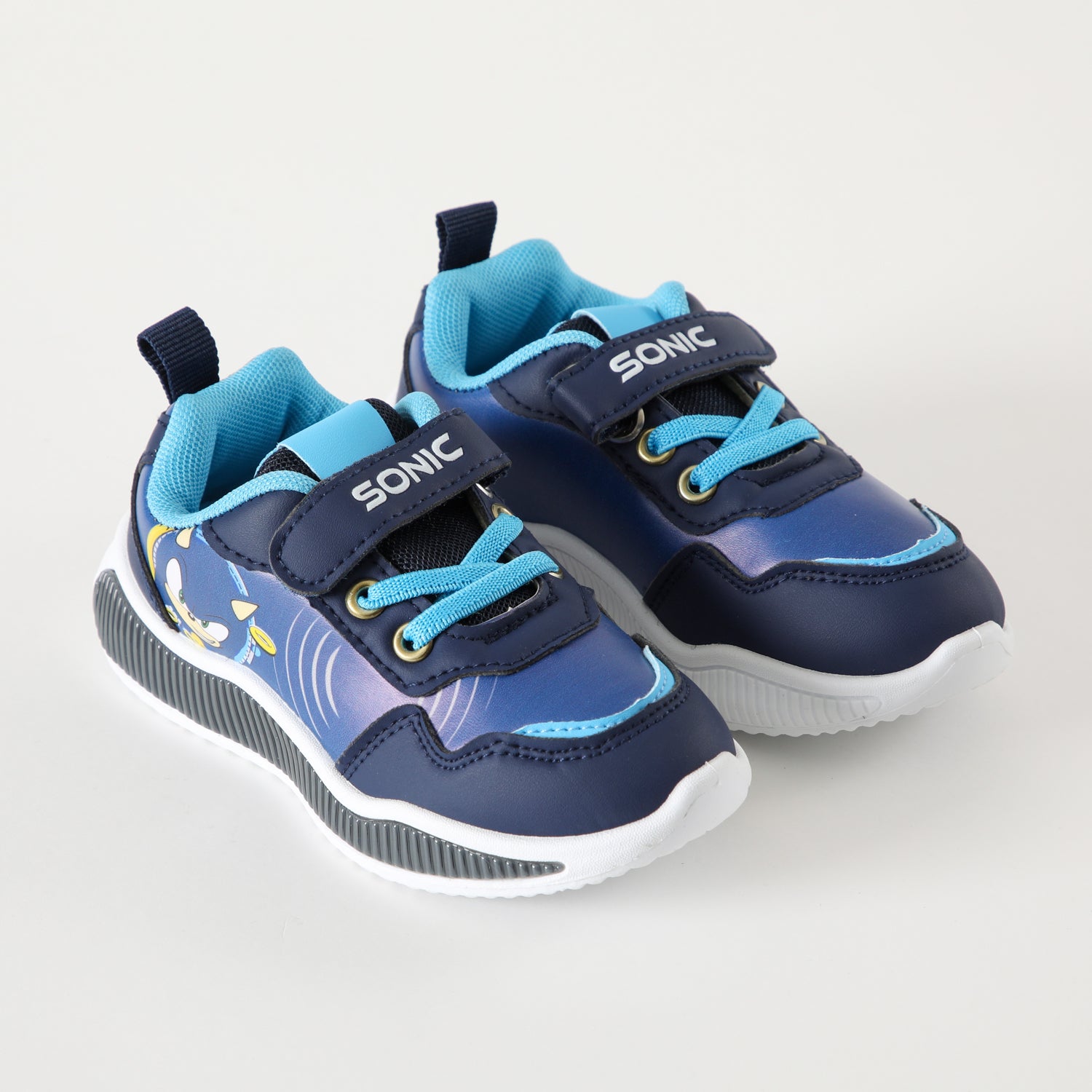 Zapatilla Con Luces Niño Mirando Azul Sonic