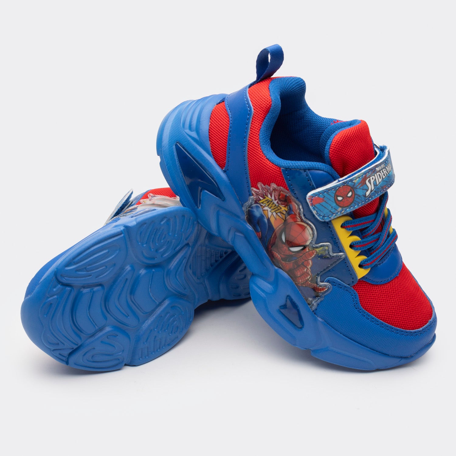 Zapatilla Con Luces En Personaje Niño Spiderman Ojos Azul Marvel