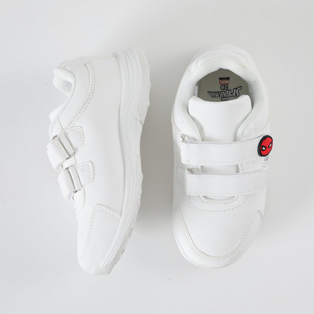 Zapatillas Escolar Niño Spiderman Logo Blanco Marvel