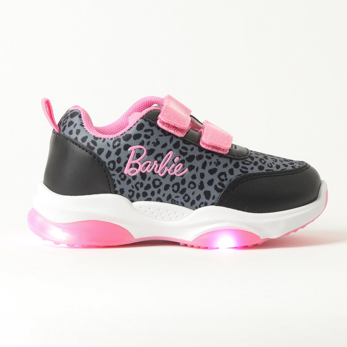 Zapatillas Con Luces Niña Animal Print Negro Barbie